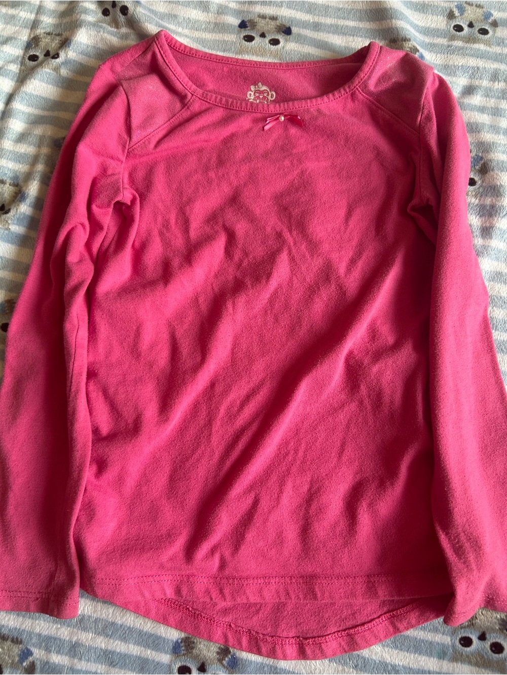 Girls Hot Pink Long Sleeve Tee